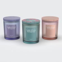 彩色磨砂蠟燭杯帶木(mù)蓋