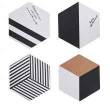 幾何六邊形印刷軟木(mù)杯墊