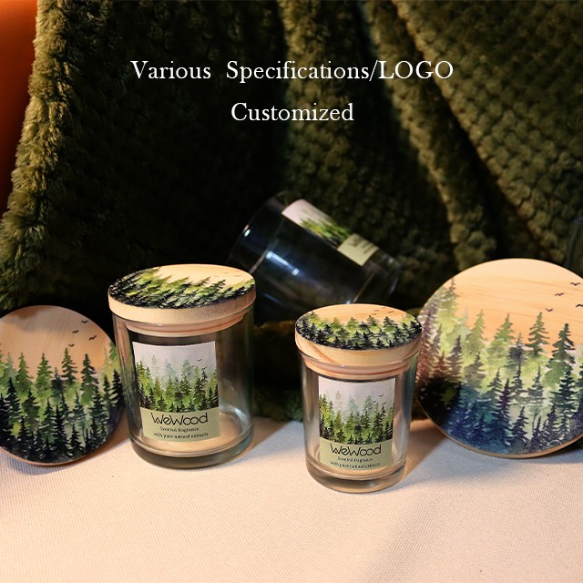 新款印刷木(mù)蓋玻璃燭台