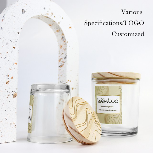 木(mù)蓋玻璃香薰蠟燭容器(qì)