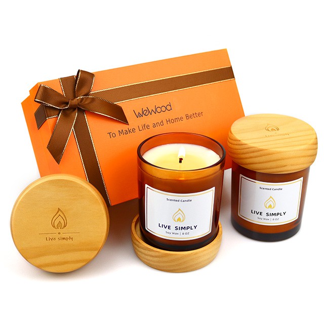 定制(zhì)木(mù)蓋蠟燭容器(qì)和(hé)包裝