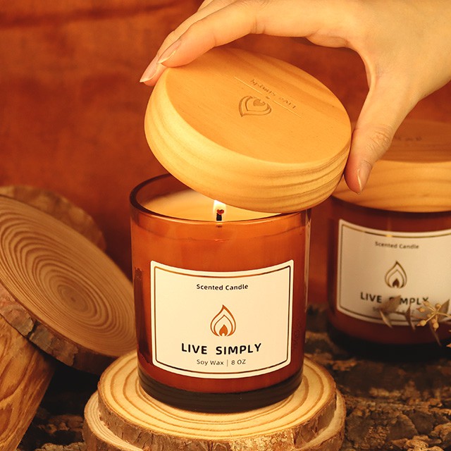 定制(zhì)木(mù)蓋蠟燭容器(qì)和(hé)包裝