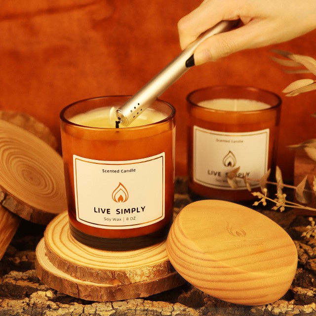 定制(zhì)木(mù)蓋蠟燭容器(qì)和(hé)包裝