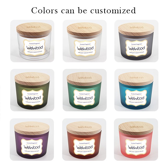 松木(mù)蓋透明(míng)玻璃蠟燭罐