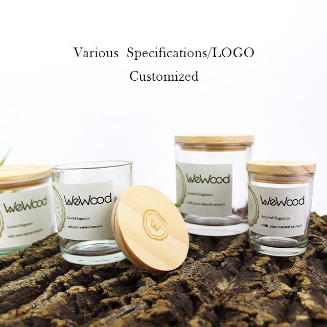 透明(míng)玻璃蠟燭杯帶木(mù)蓋