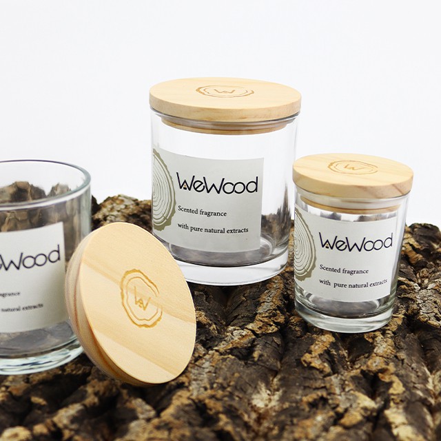 透明(míng)玻璃蠟燭杯帶木(mù)蓋