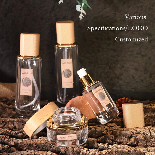 木(mù)蓋玻璃化(huà)妝品套裝包材