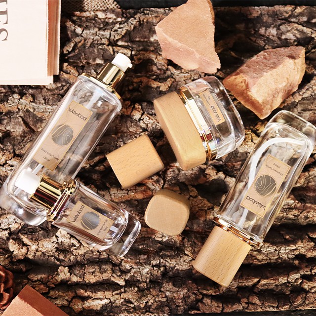 木(mù)蓋玻璃化(huà)妝品套裝包材