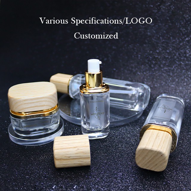 白(bái)蠟木(mù)蓋護膚品瓶套裝