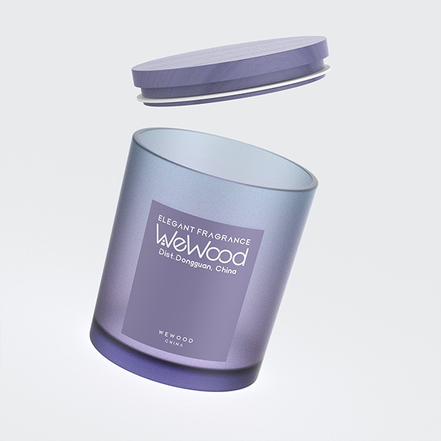 彩色磨砂蠟燭杯帶木(mù)蓋