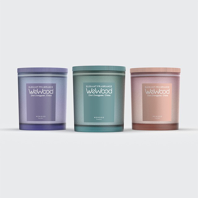 彩色磨砂蠟燭杯帶木(mù)蓋