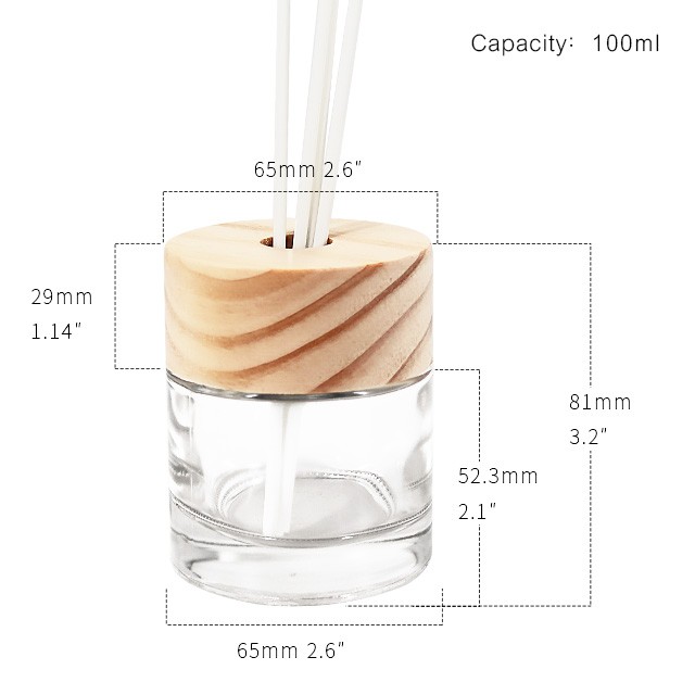圓形木(mù)蓋無火(huǒ)香薰玻璃瓶