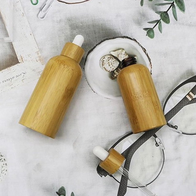 竹木(mù)全包玻璃精油滴管瓶