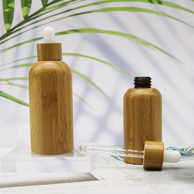 竹木(mù)全包玻璃精油滴管瓶