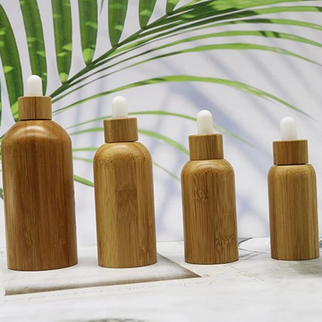 竹木(mù)全包玻璃精油滴管瓶