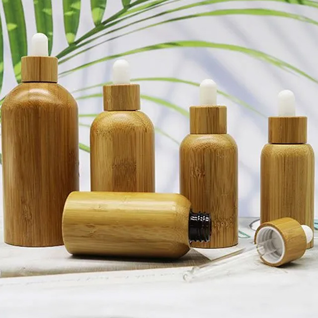 竹木(mù)全包玻璃精油滴管瓶