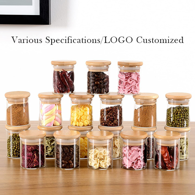 密封竹木(mù)蓋廚房(fáng)收納罐