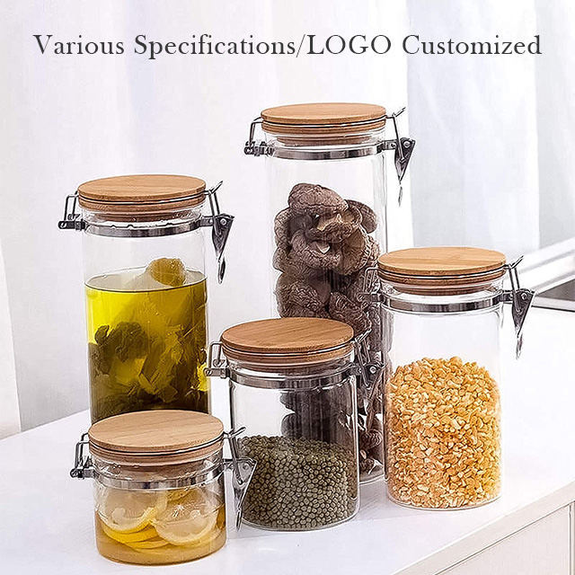 卡扣竹木(mù)蓋食品密封罐