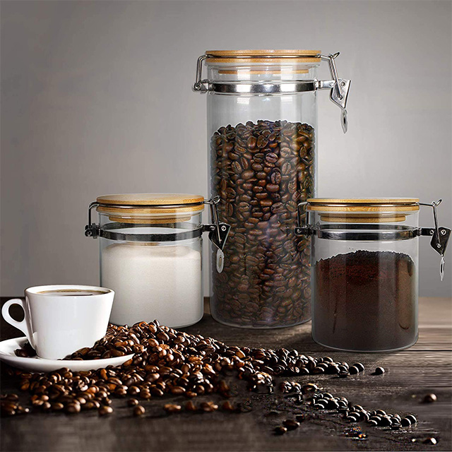 卡扣竹木(mù)蓋食品密封罐