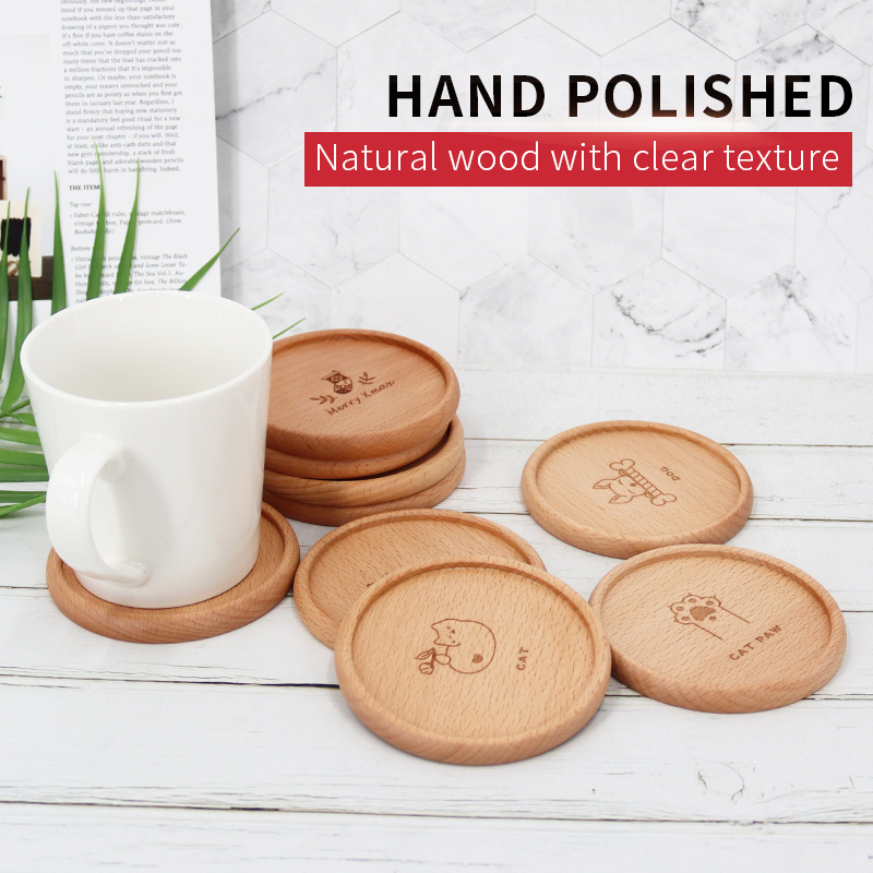 創意桌面榉木(mù)咖啡茶杯墊