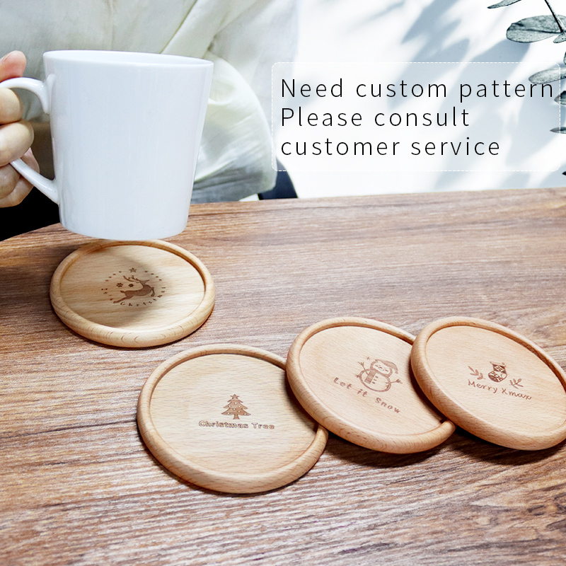 創意桌面榉木(mù)咖啡茶杯墊