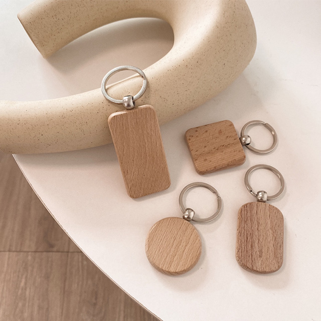 創意複古挂件(jiàn)木(mù)頭鑰匙牌