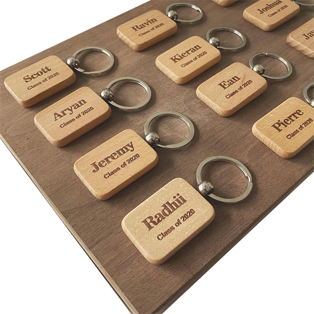 定制(zhì)Logo創意榉木(mù)鑰匙圈