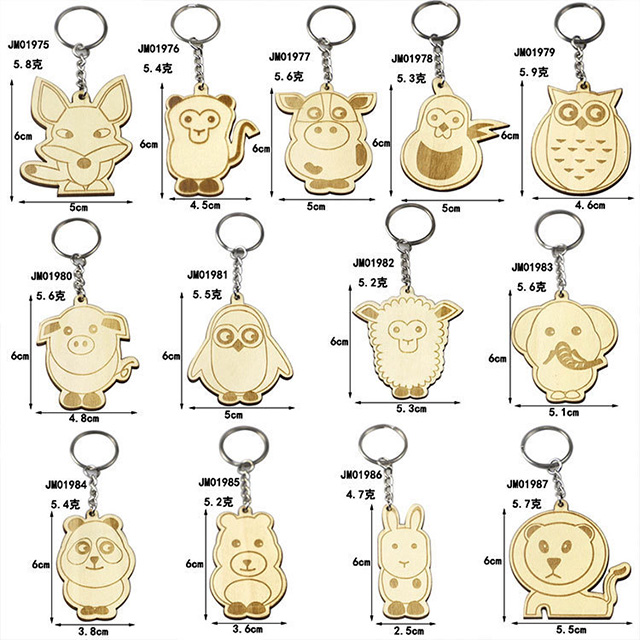 個(gè)性化(huà)雕刻天然木(mù)制(zhì)禮品鑰匙扣